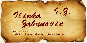 Ilinka Zabunović vizit kartica